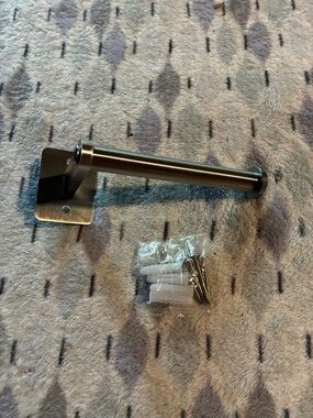 Brushed Stainless Steel Wall-Mounted Toilet Paper Bar Arm W/ Hardware-New With